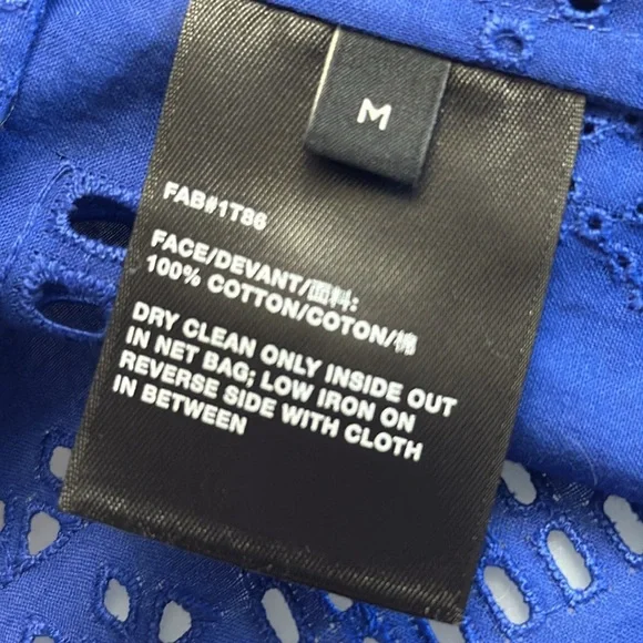 Lafayette 148 New York NWT Sz 1  Beautiful Blue Joplin Eyelet Long Sleeve Blouse - Picture 9 of 9